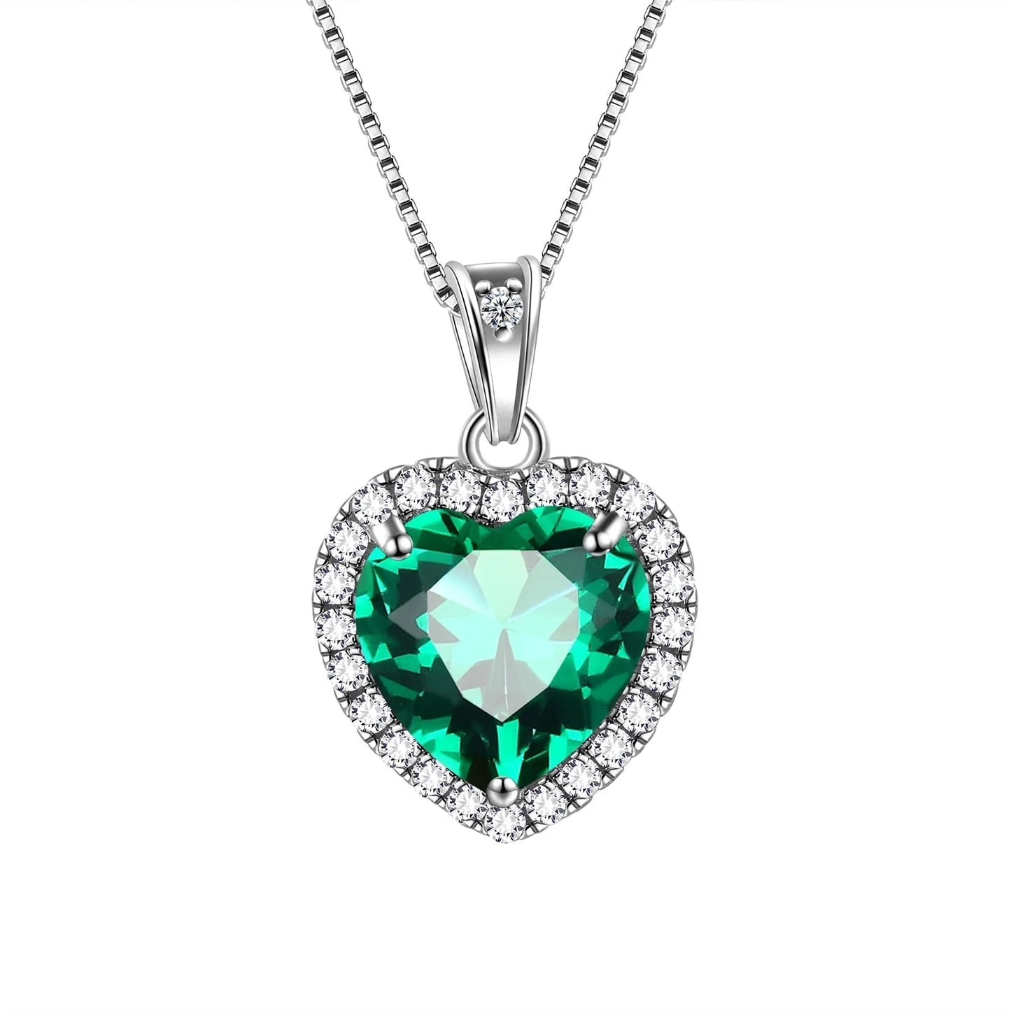 September Birthstone Necklace Women Blue Heart Sapphire 925 Sterling Silver Pendant Jewelry Mother'S Day Gift