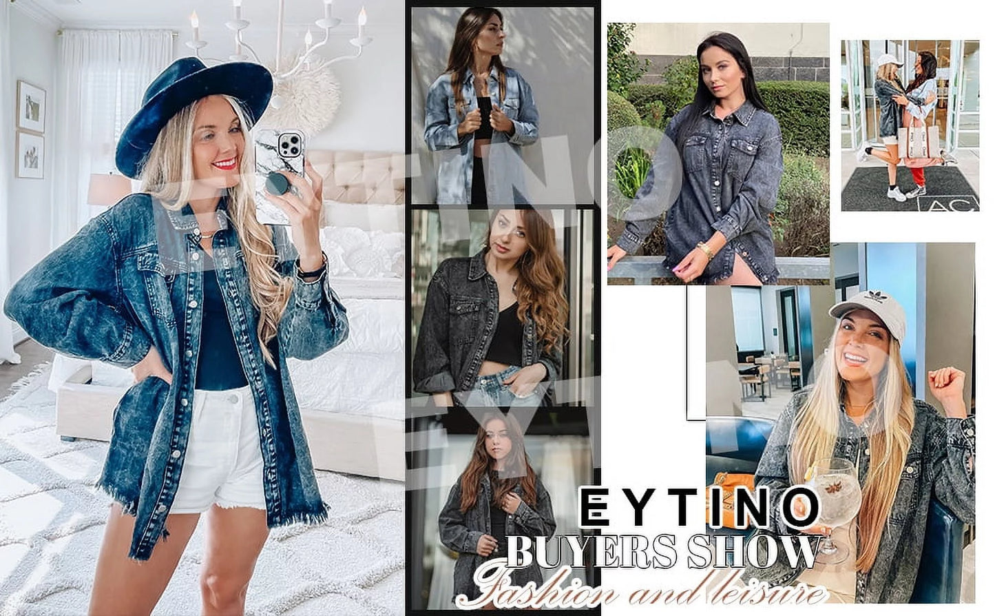 plus Size Women'S Denim Jean Jacket Long Sleeve Boyfriend Denim Jacket Coat Blue XL Female