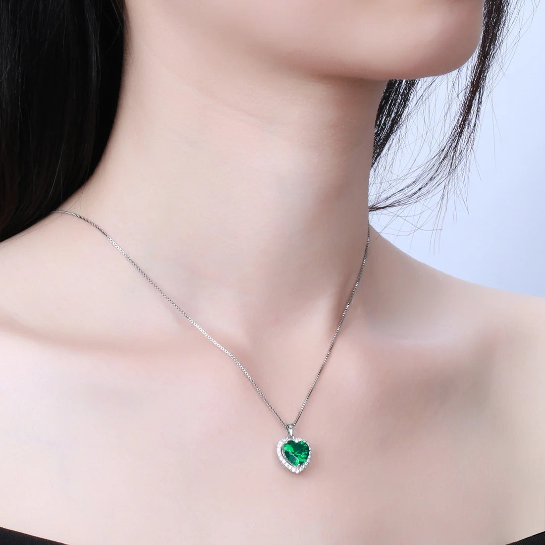 September Birthstone Necklace Women Blue Heart Sapphire 925 Sterling Silver Pendant Jewelry Mother'S Day Gift