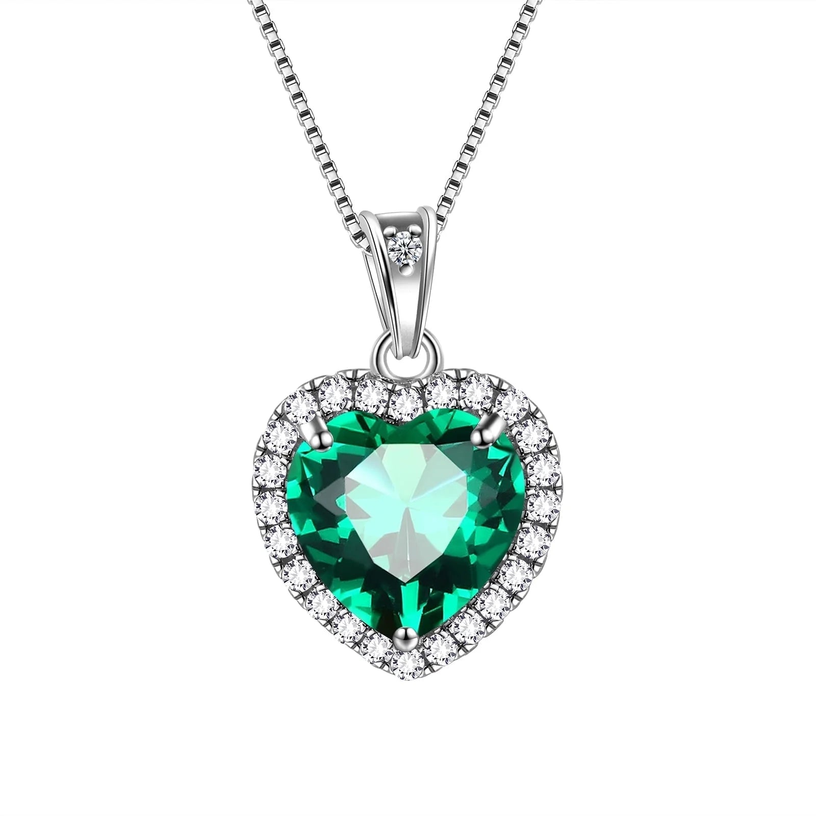 September Birthstone Necklace Women Blue Heart Sapphire 925 Sterling Silver Pendant Jewelry Mother'S Day Gift