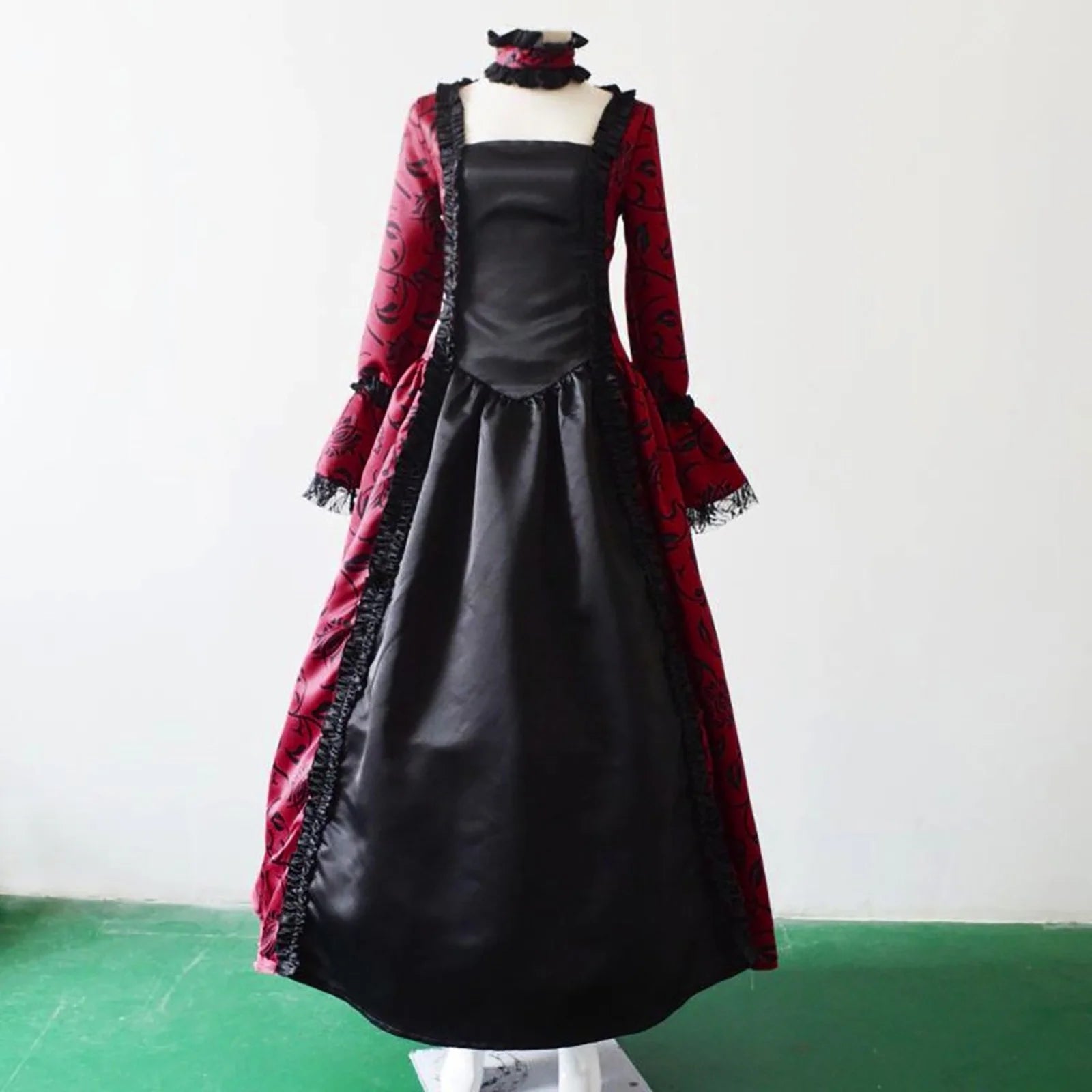 Fall Winter Dresses for Women, Retro Floral Printed Ball Gowns Dress Skirt Evening Party Dress Formal Evening Dress Fall Winter Gothic Retro Floral Print Ball Gowns Gowns Dress