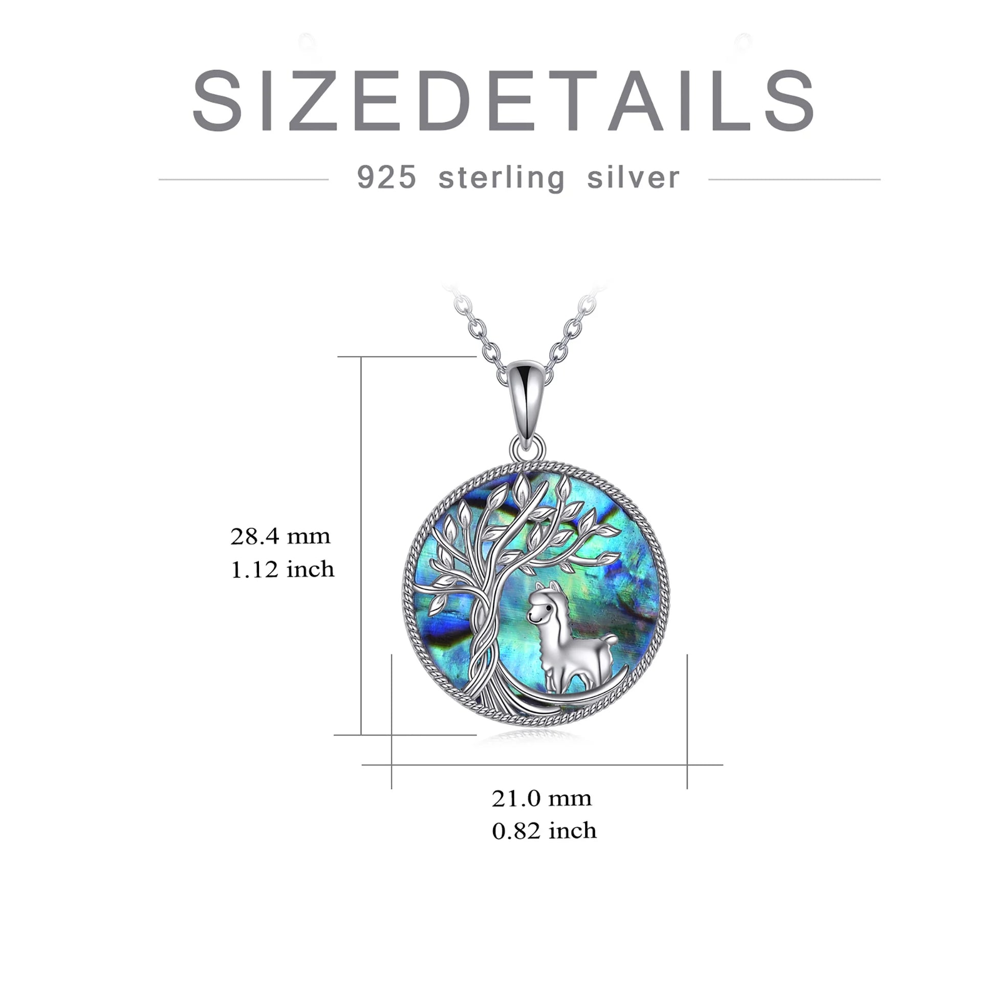 Mothers Day Gifts for Mom Tree of Life Alpaca Necklace Sterling Silver with Abalone Shell Animal Alpaca Pendant Jewelry Mother'S Day Gifts