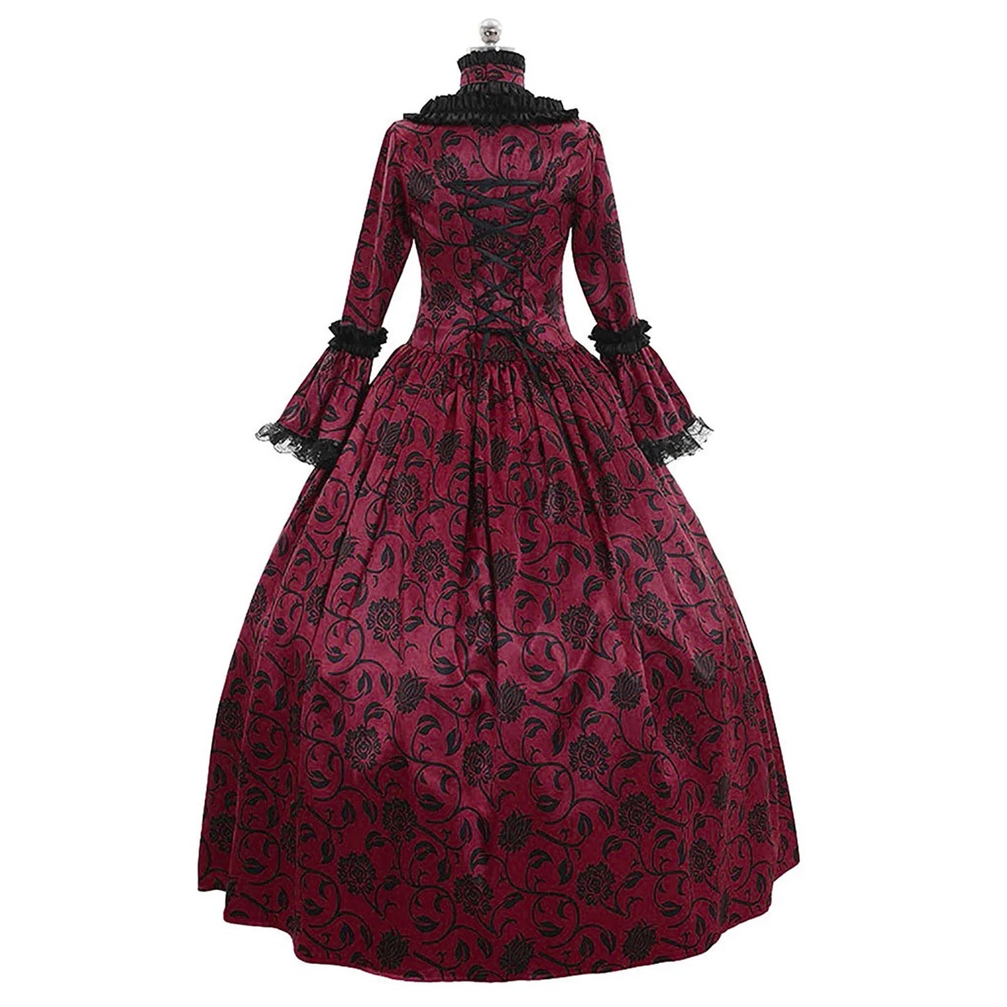 Fall Winter Dresses for Women, Retro Floral Printed Ball Gowns Dress Skirt Evening Party Dress Formal Evening Dress Fall Winter Gothic Retro Floral Print Ball Gowns Gowns Dress
