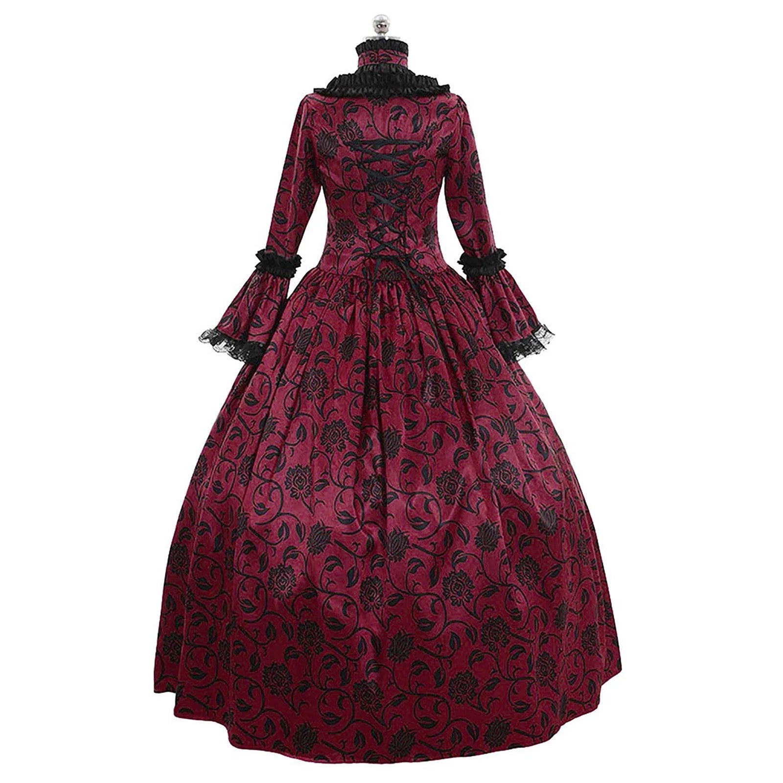 Fall Winter Dresses for Women, Retro Floral Printed Ball Gowns Dress Skirt Evening Party Dress Formal Evening Dress Fall Winter Gothic Retro Floral Print Ball Gowns Gowns Dress